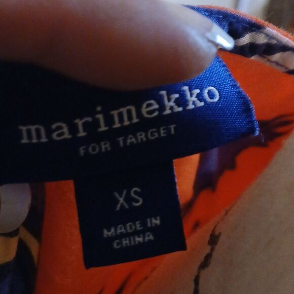 Marimekko for Target Orange Green Graphic Cap Sleeve Tunic Mini Dress XS - Picture 8 of 9